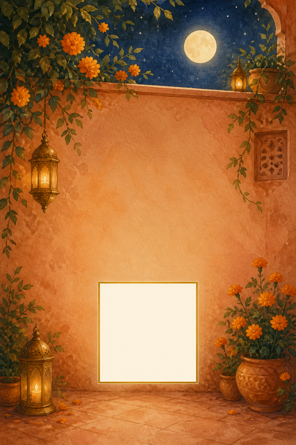 月夜庭院